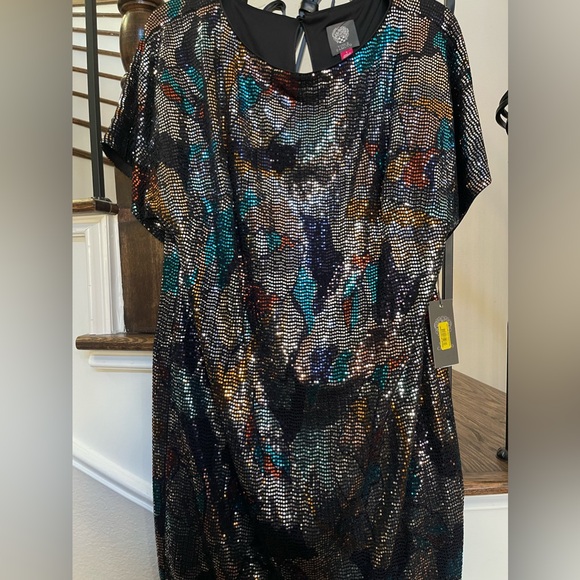 Vince Camuto Short Sleeve Multicolored Dress - Picture 5 of 8